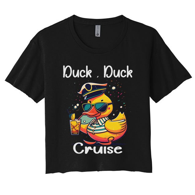 Duck Duck Cruise Funny Family Cruising Matching Squad Crop Top