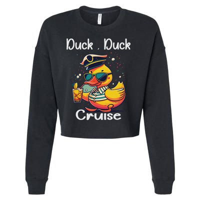 Duck Duck Cruise Funny Family Cruising Matching Squad Cropped Pullover Crew