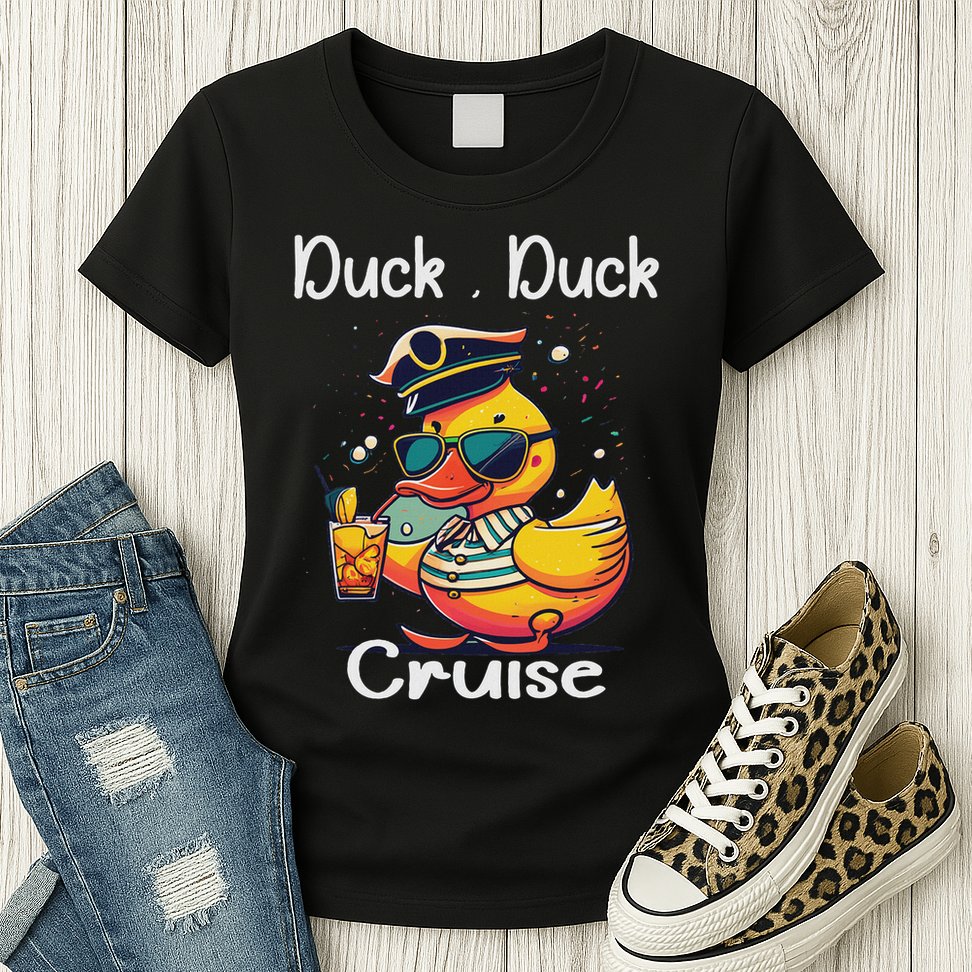 Duck Duck Cruise Funny Family Cruising Matching Squad Womens T-Shirt