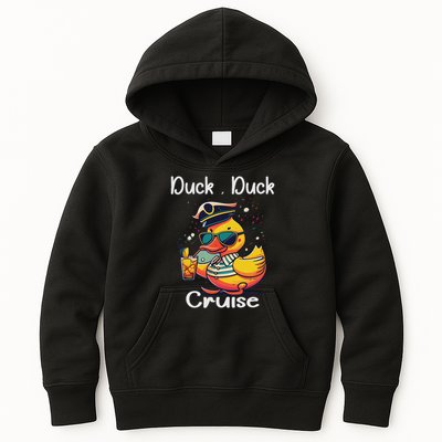 Duck Duck Cruise Funny Family Cruising Matching Squad Kids Hoodie
