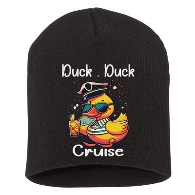 Duck Duck Cruise Funny Family Cruising Matching Squad Short Acrylic Beanie