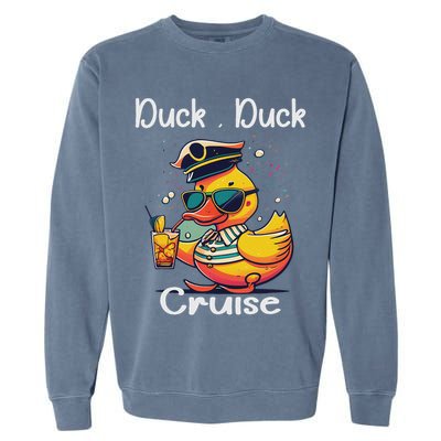 Duck Duck Cruise Funny Family Cruising Matching Squad Garment-Dyed Sweatshirt