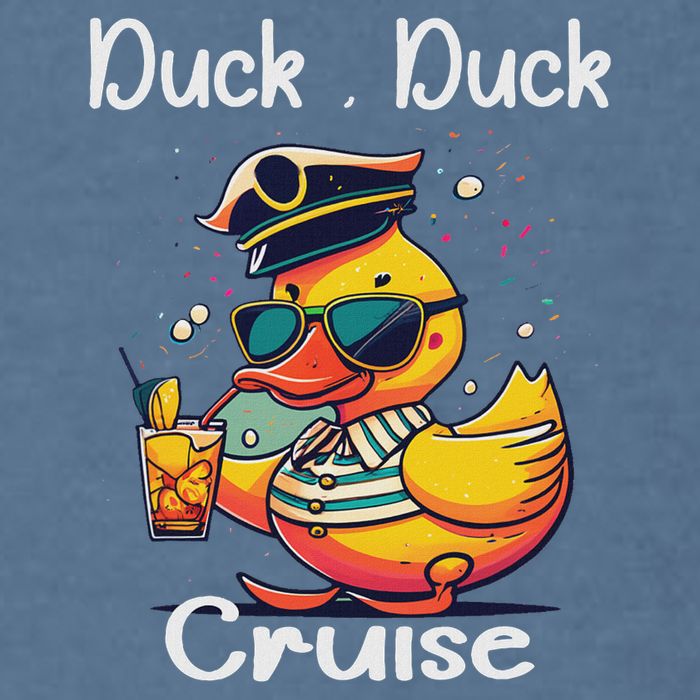 Duck Duck Cruise Funny Family Cruising Matching Squad Garment-Dyed Sweatshirt