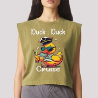Duck Duck Cruise Funny Family Cruising Matching Squad Garment-Dyed Women's Muscle Tee