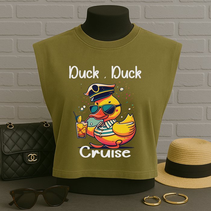 Duck Duck Cruise Funny Family Cruising Matching Squad Garment-Dyed Women's Muscle Tee