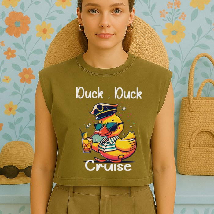 Duck Duck Cruise Funny Family Cruising Matching Squad Garment-Dyed Women's Muscle Tee