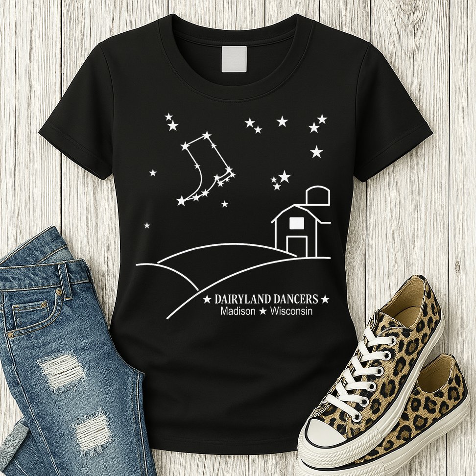 Dairyland Dancers Country Line Dancing Madison Wisconsin Womens T-Shirt