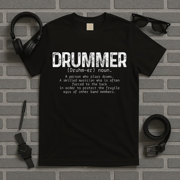 Drummer Definition Drums Drumming Funny Drummer T-Shirt