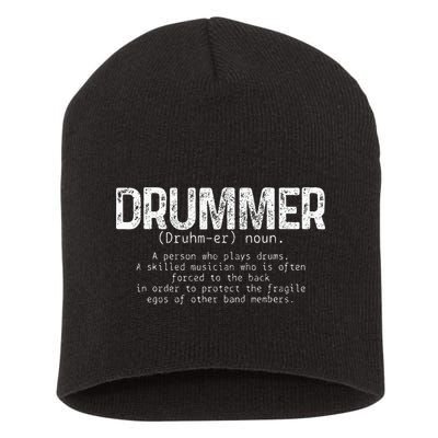 Drummer Definition Drums Drumming Funny Drummer Short Acrylic Beanie
