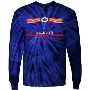 Doge D.O.G.E. Department Of Government Efficiency Tie-Dye Long Sleeve Shirt