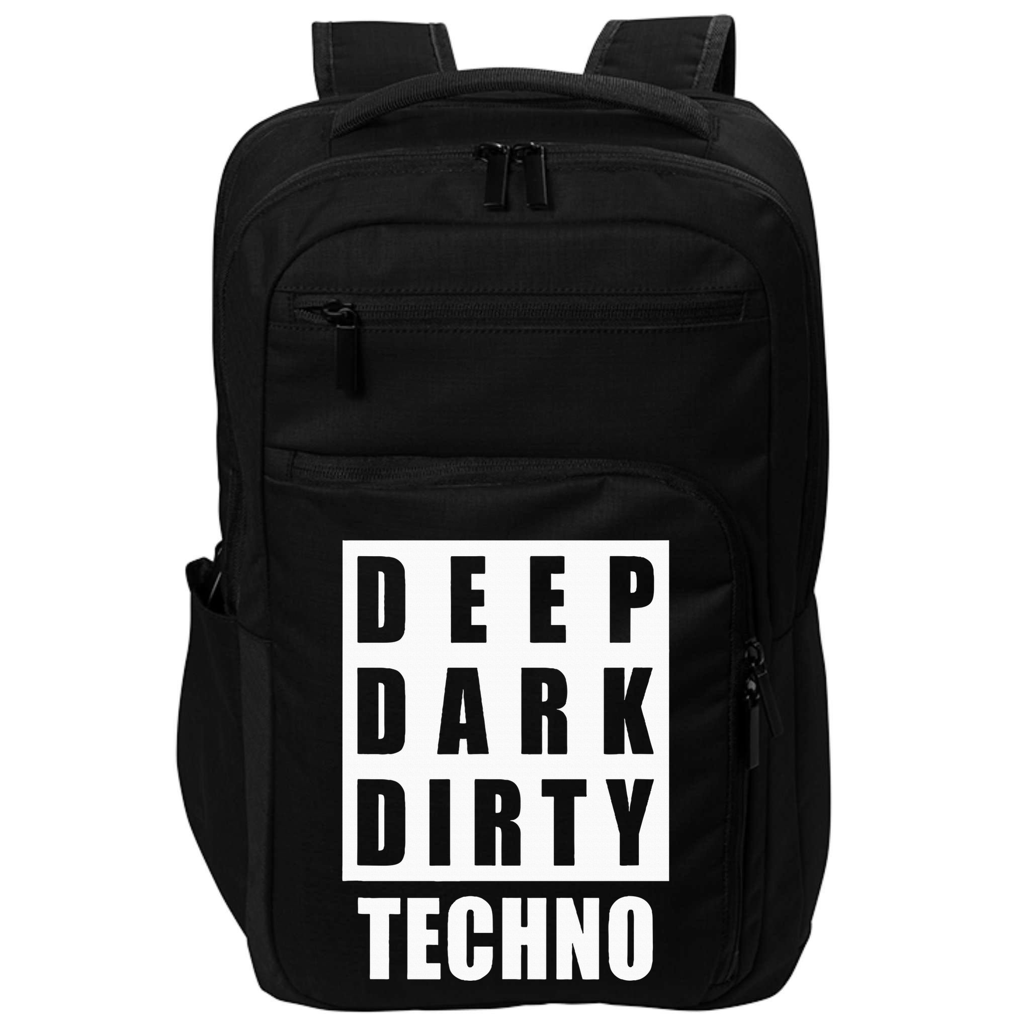 Deep Dark Dirty Techno Clubbing Festival DJ EDM Impact Tech Backpack