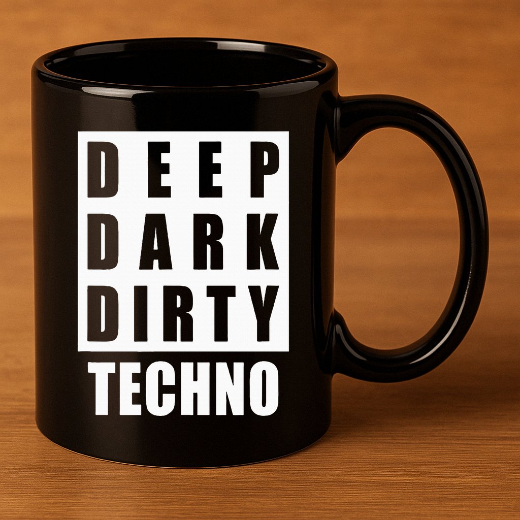 Deep Dark Dirty Techno Clubbing Festival DJ EDM 11oz C Handle Ceramic Mug