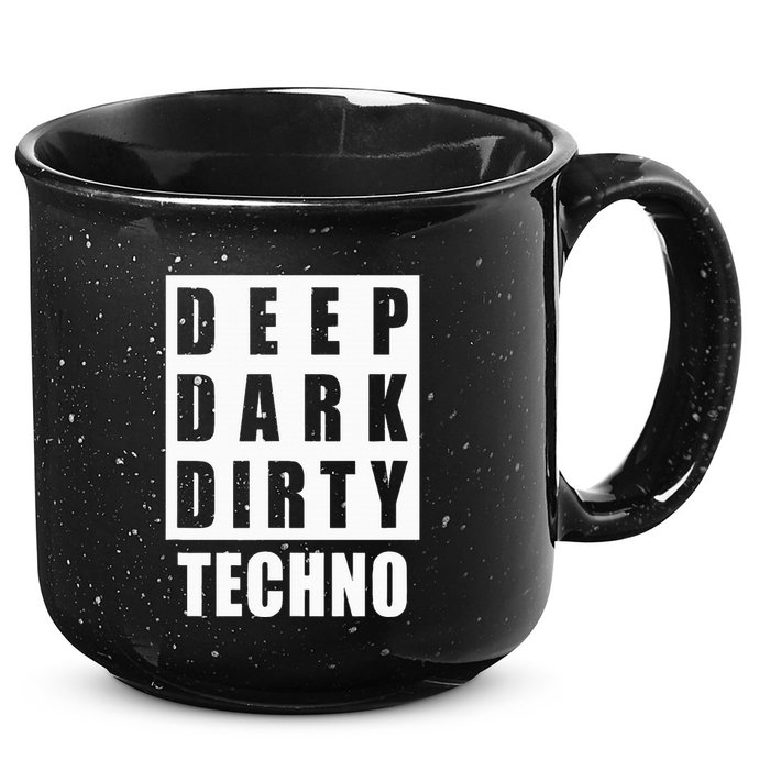 Deep Dark Dirty Techno Clubbing Festival DJ EDM 15oz Campfire Ceramic Mug