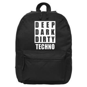 Deep Dark Dirty Techno Clubbing Festival DJ EDM 16 in Basic Backpack