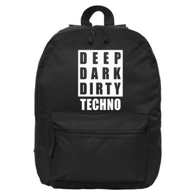 Deep Dark Dirty Techno Clubbing Festival DJ EDM 16 in Basic Backpack