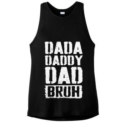 Dada Daddy Dad Bruh Vintage Funny Fathers Day Dad Father Ladies PosiCharge Tri-Blend Wicking Tank