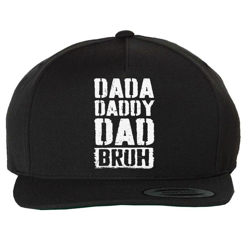 Dada Daddy Dad Bruh Vintage Funny Fathers Day Dad Father Wool Snapback Cap