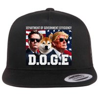 D.O.G.E Doge Department Of Government Efficiency Flat Bill Trucker Hat