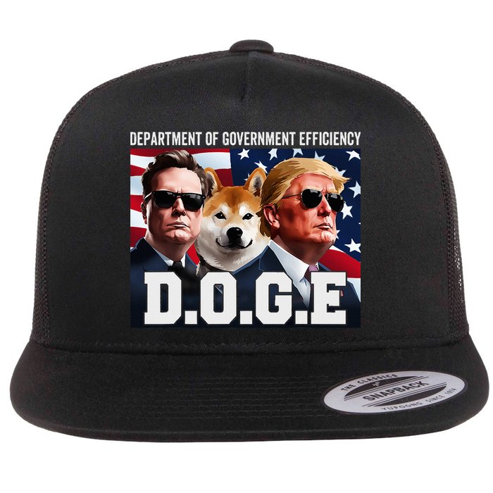 D.O.G.E Doge Department Of Government Efficiency Flat Bill Trucker Hat