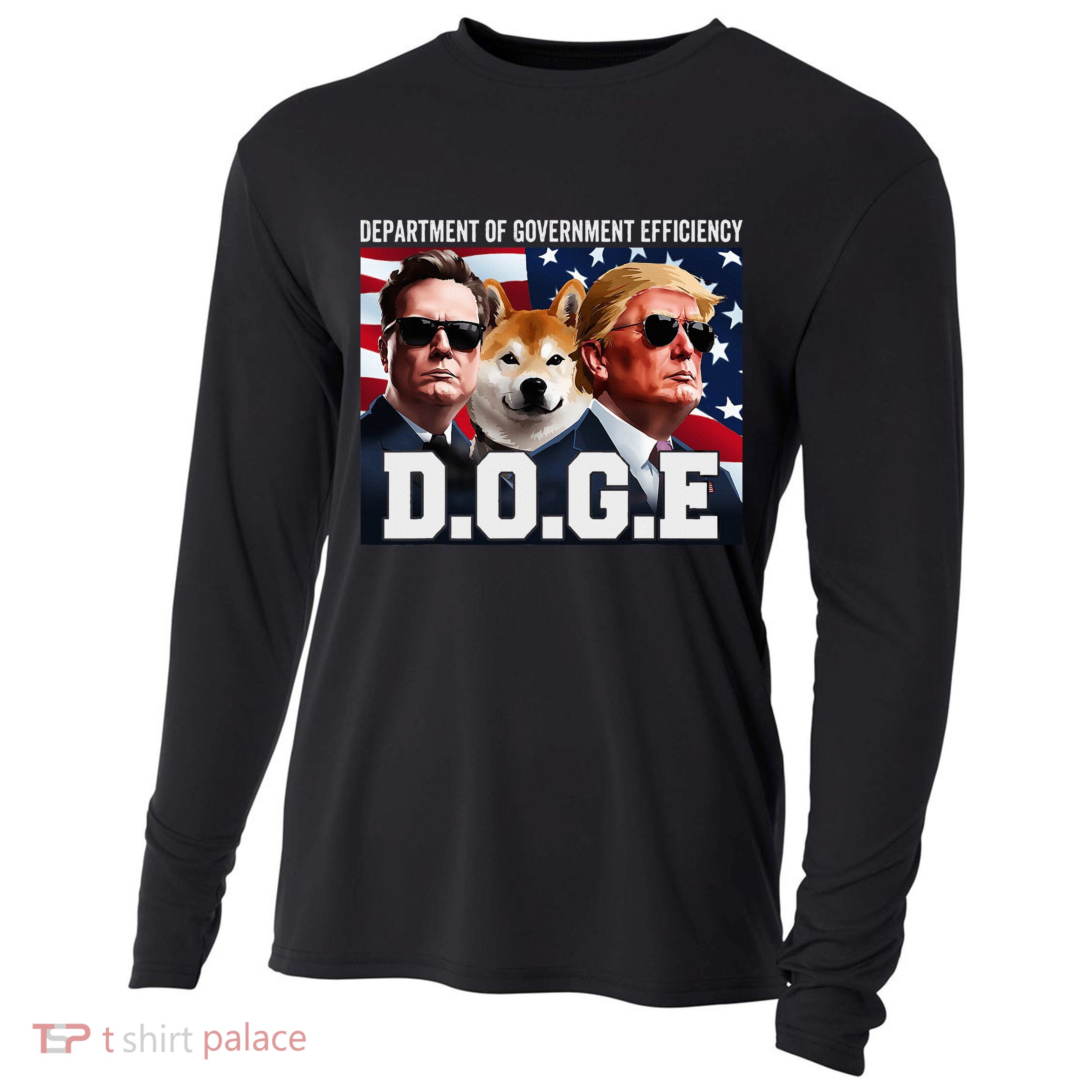 D.O.G.E Doge Department Of Government Efficiency Cooling Performance Long Sleeve Crew