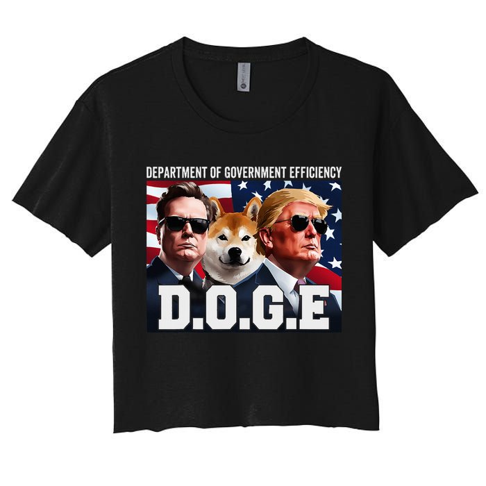 D.O.G.E Doge Department Of Government Efficiency Women's Crop Top Tee