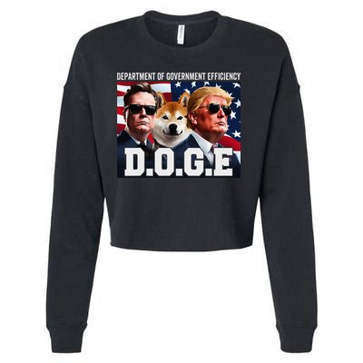 D.O.G.E Doge Department Of Government Efficiency Cropped Pullover Crew
