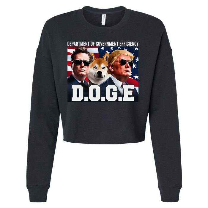 D.O.G.E Doge Department Of Government Efficiency Cropped Pullover Crew