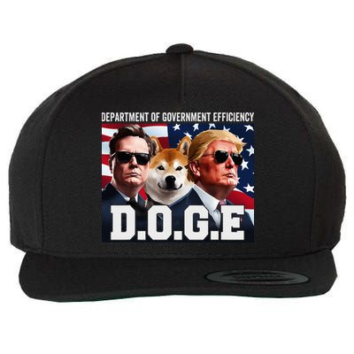 D.O.G.E Doge Department Of Government Efficiency Wool Snapback Cap