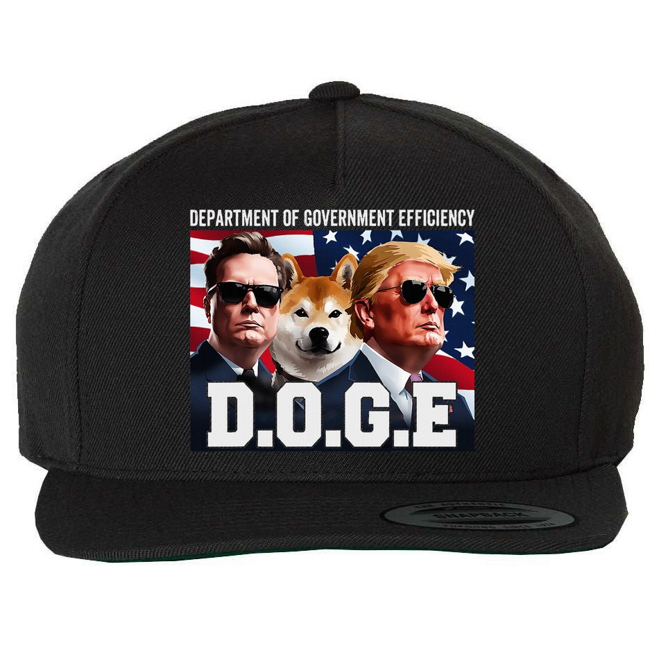 D.O.G.E Doge Department Of Government Efficiency Wool Snapback Cap