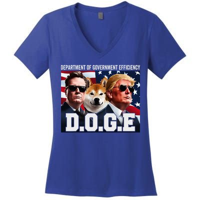 D.O.G.E Doge Department Of Government Efficiency Women's V-Neck T-Shirt