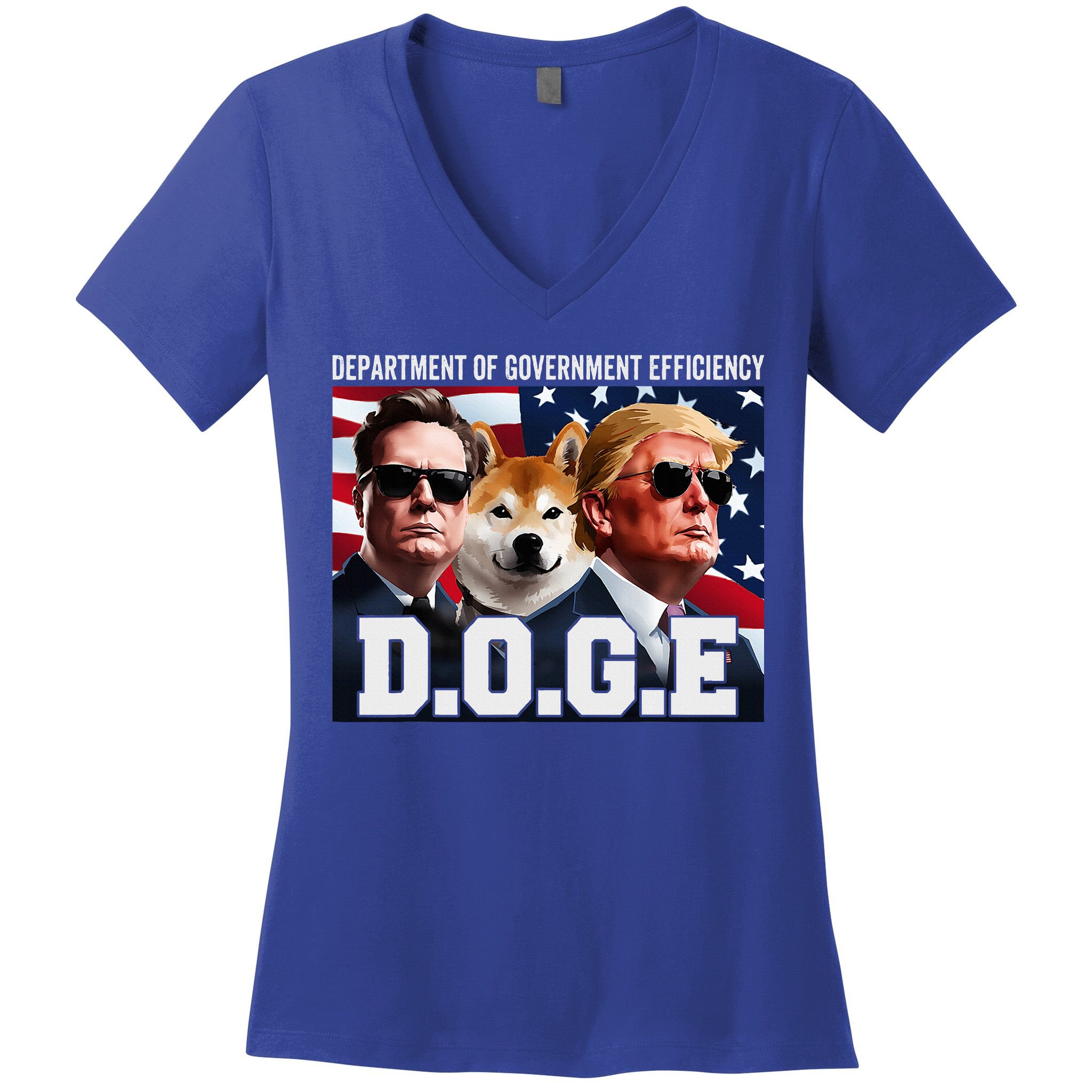 D.O.G.E Doge Department Of Government Efficiency Women's V-Neck T-Shirt