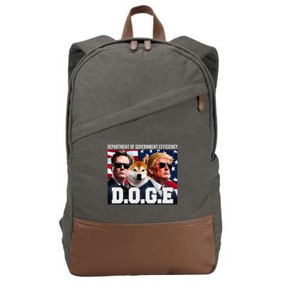 D.O.G.E Doge Department Of Government Efficiency Cotton Canvas Backpack