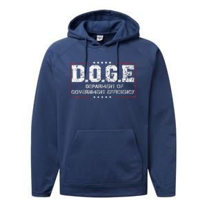 D.O.G.E. Doge Department Of Government Efficiency Performance Fleece Hoodie