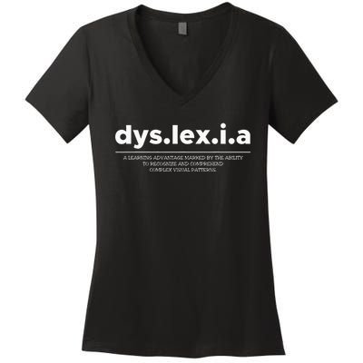 Dyslexia Definition Women's V-Neck T-Shirt