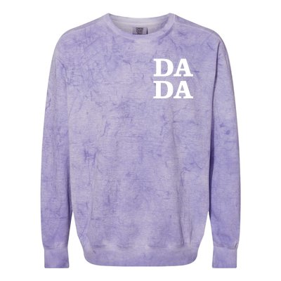 Da Da Dad Pocket Logo Fathers Day Colorblast Crewneck Sweatshirt