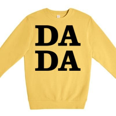 Da Da Dad Pocket Logo Fathers Day Premium Crewneck Sweatshirt