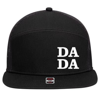 Da Da Dad Pocket Logo Fathers Day 7 Panel Mesh Trucker Snapback Hat