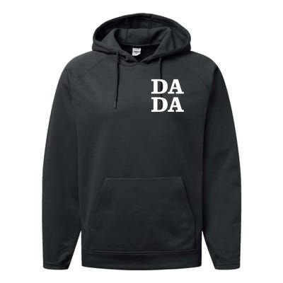 Da Da Dad Pocket Logo Fathers Day Performance Fleece Hoodie