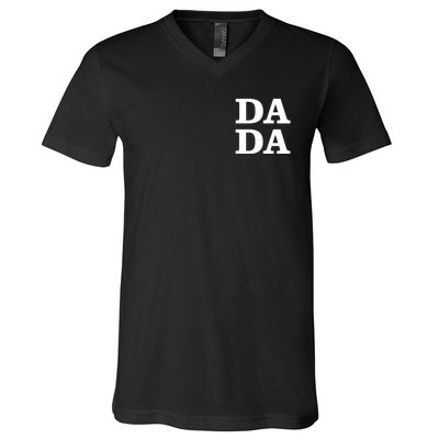 Da Da Dad Pocket Logo Fathers Day V-Neck T-Shirt