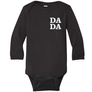 Da Da Dad Pocket Logo Fathers Day Baby Long Sleeve Bodysuit