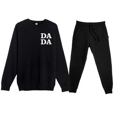 Da Da Dad Pocket Logo Fathers Day Premium Crewneck Sweatsuit Set