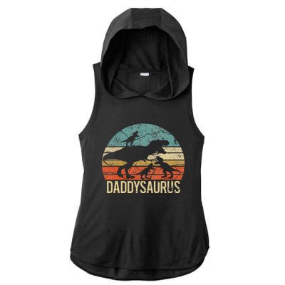 Daddy Dinosaur Daddysaurus 3 Three Xmas Christmas Gift Ladies PosiCharge Tri-Blend Wicking Draft Hoodie Tank