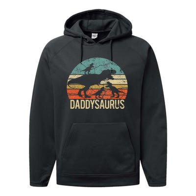 Daddy Dinosaur Daddysaurus 3 Three Xmas Christmas Gift Performance Fleece Hoodie