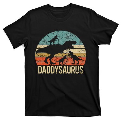 Daddy Dinosaur Daddysaurus 3 Three Xmas Christmas Gift T-Shirt