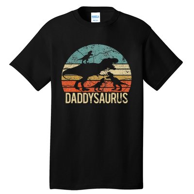 Daddy Dinosaur Daddysaurus 3 Three Xmas Christmas Gift Tall T-Shirt