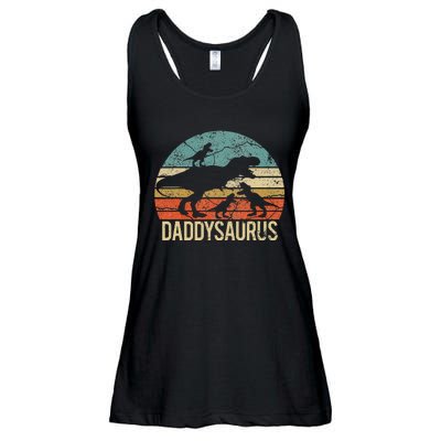 Daddy Dinosaur Daddysaurus 3 Three Xmas Christmas Gift Ladies Essential Flowy Tank