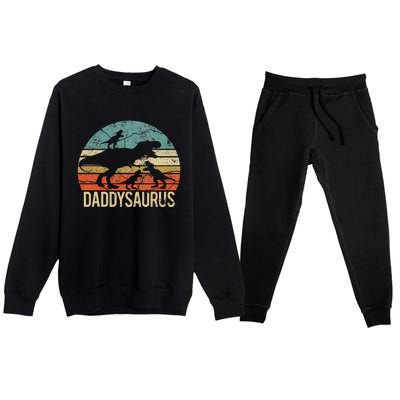 Daddy Dinosaur Daddysaurus 3 Three Xmas Christmas Gift Premium Crewneck Sweatsuit Set