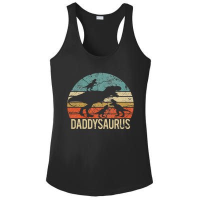 Daddy Dinosaur Daddysaurus 3 Three Xmas Christmas Gift Ladies PosiCharge Competitor Racerback Tank