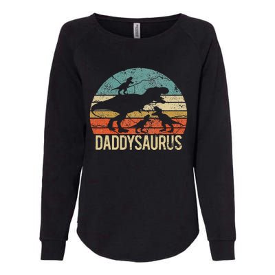 Daddy Dinosaur Daddysaurus 3 Three Xmas Christmas Gift Womens California Wash Sweatshirt