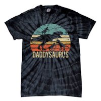 Daddy Dinosaur Daddysaurus 3 Three Xmas Christmas Gift Tie-Dye T-Shirt